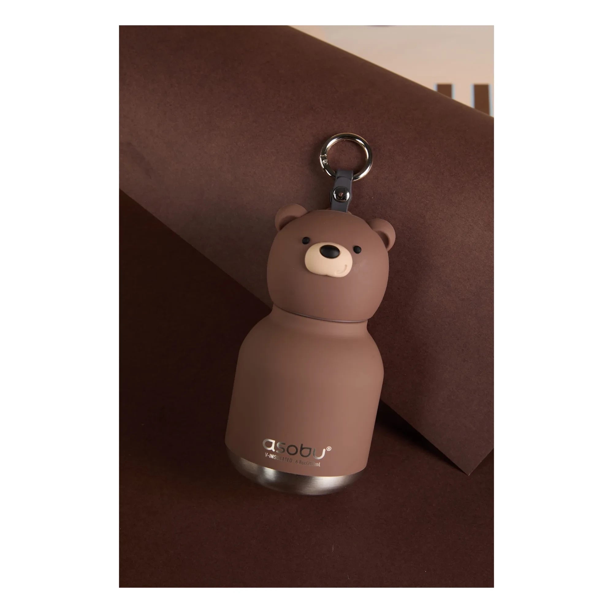 Asobu - Mini botella de acero inoxidable oso pardo | Brown
