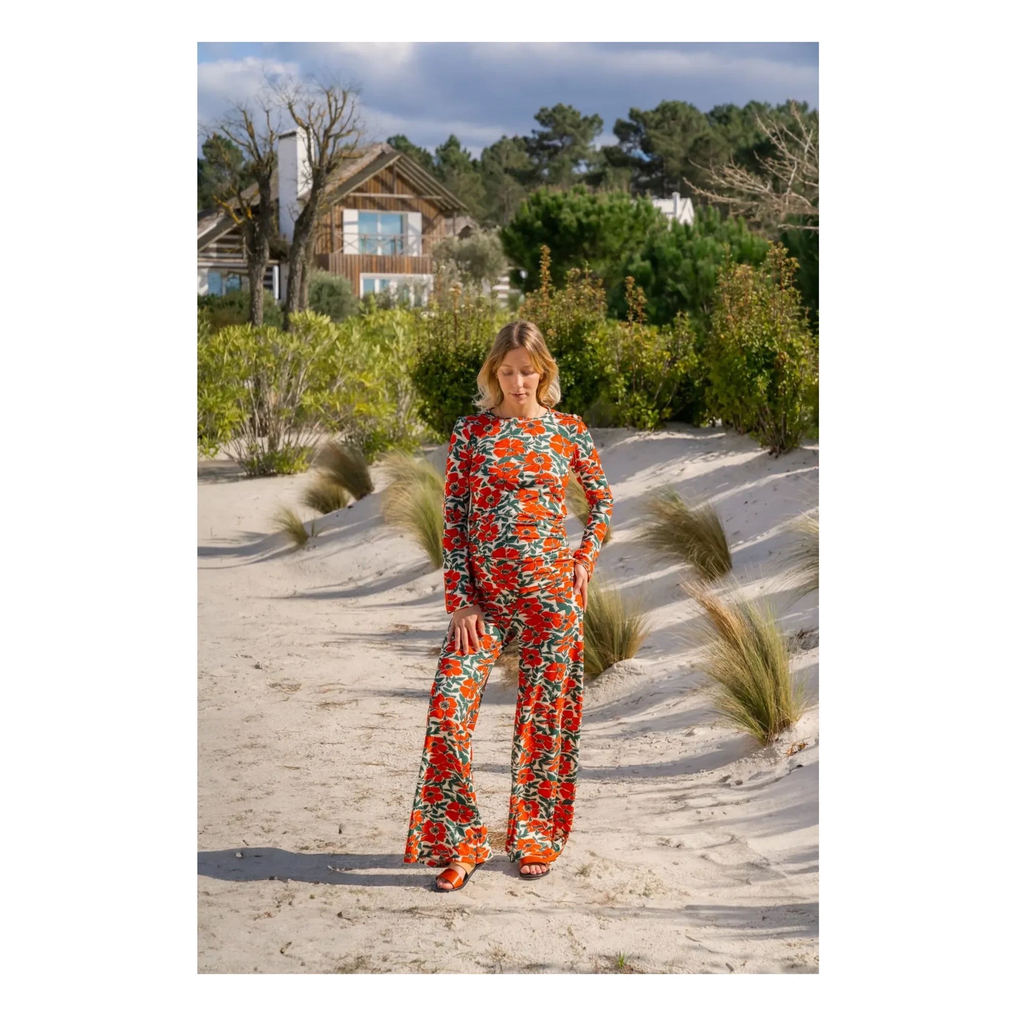 Colección Paloma - Pantalones de maternidad Andrea Poppy | Rojo
