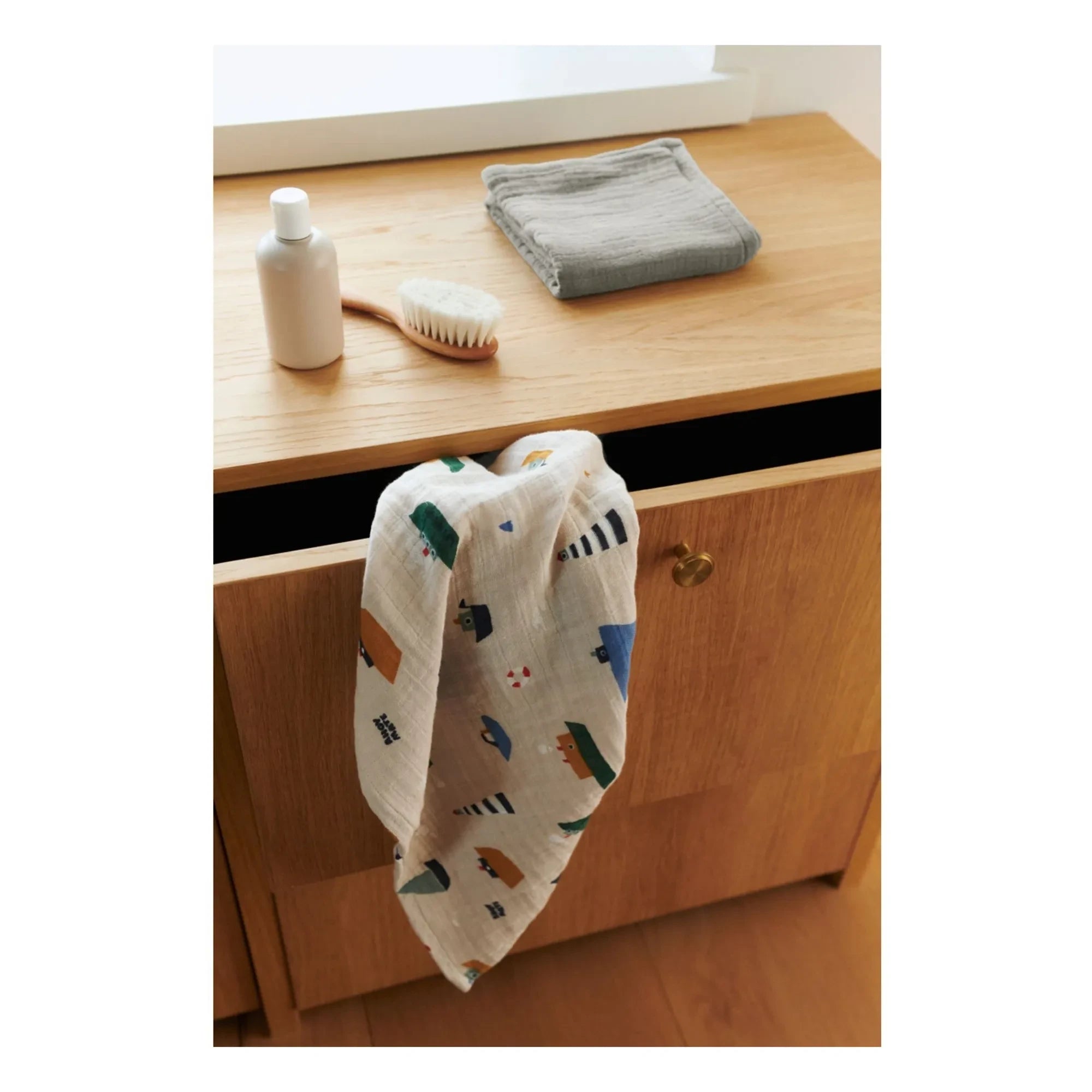 Pañales de muselina de algodón orgánico Lewis Liewood - Pack de 2 | Mezcla de azul vela/paloma