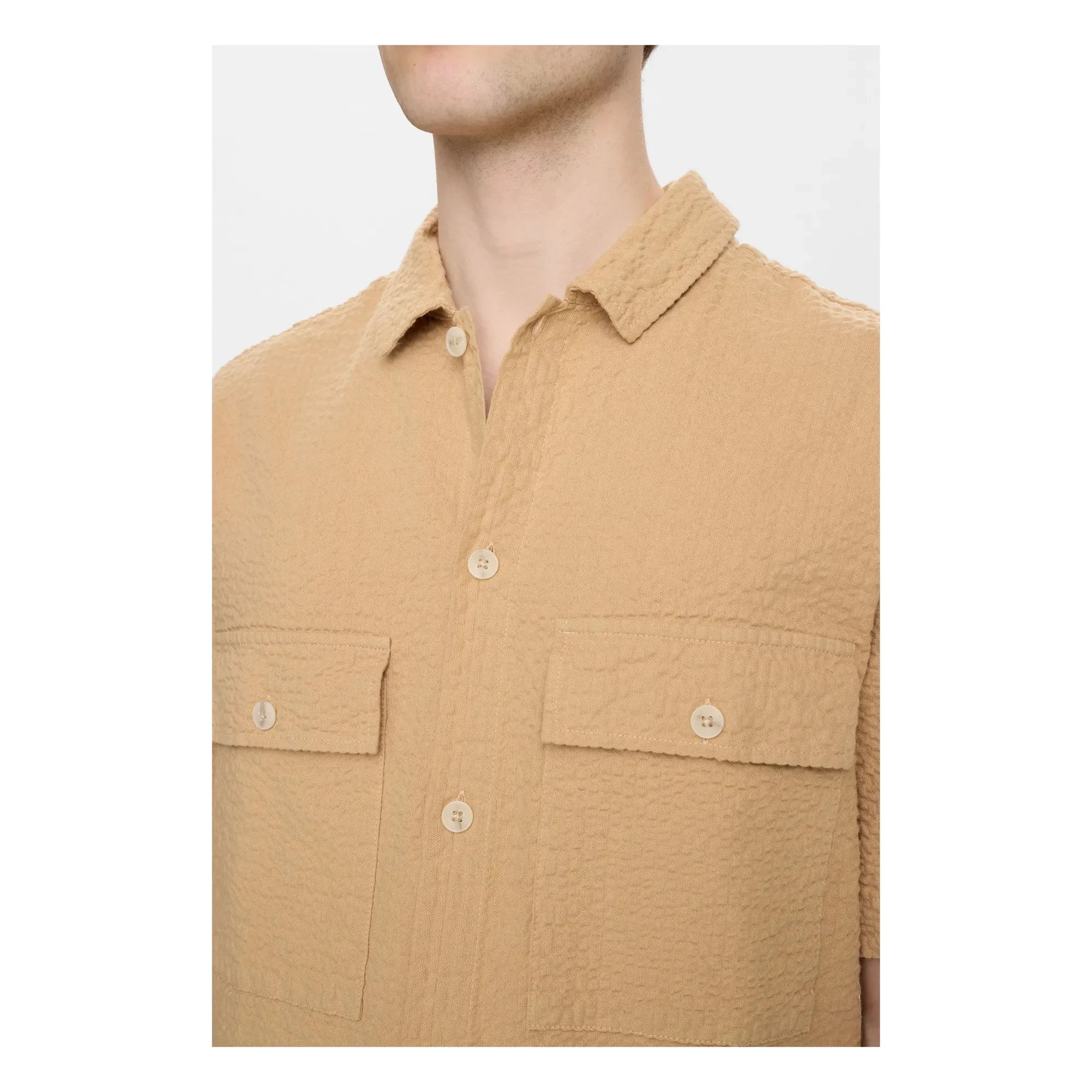 Anerkjendt - Camisa Akotto Seersucker | Beige
