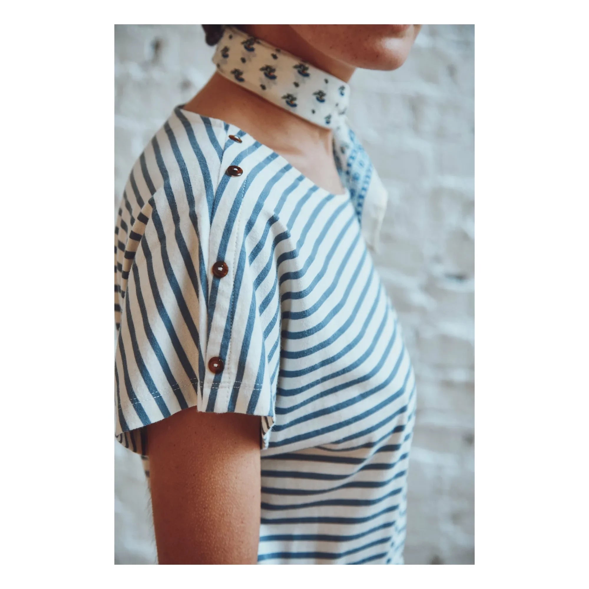 Emile et Ida - Vestido de rayas Bénédicte Algodón orgánico | Azul