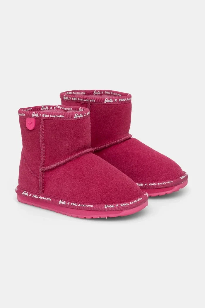 Botas de nieve infantiles Emu Australia Barbie Wallaby Mini de ante