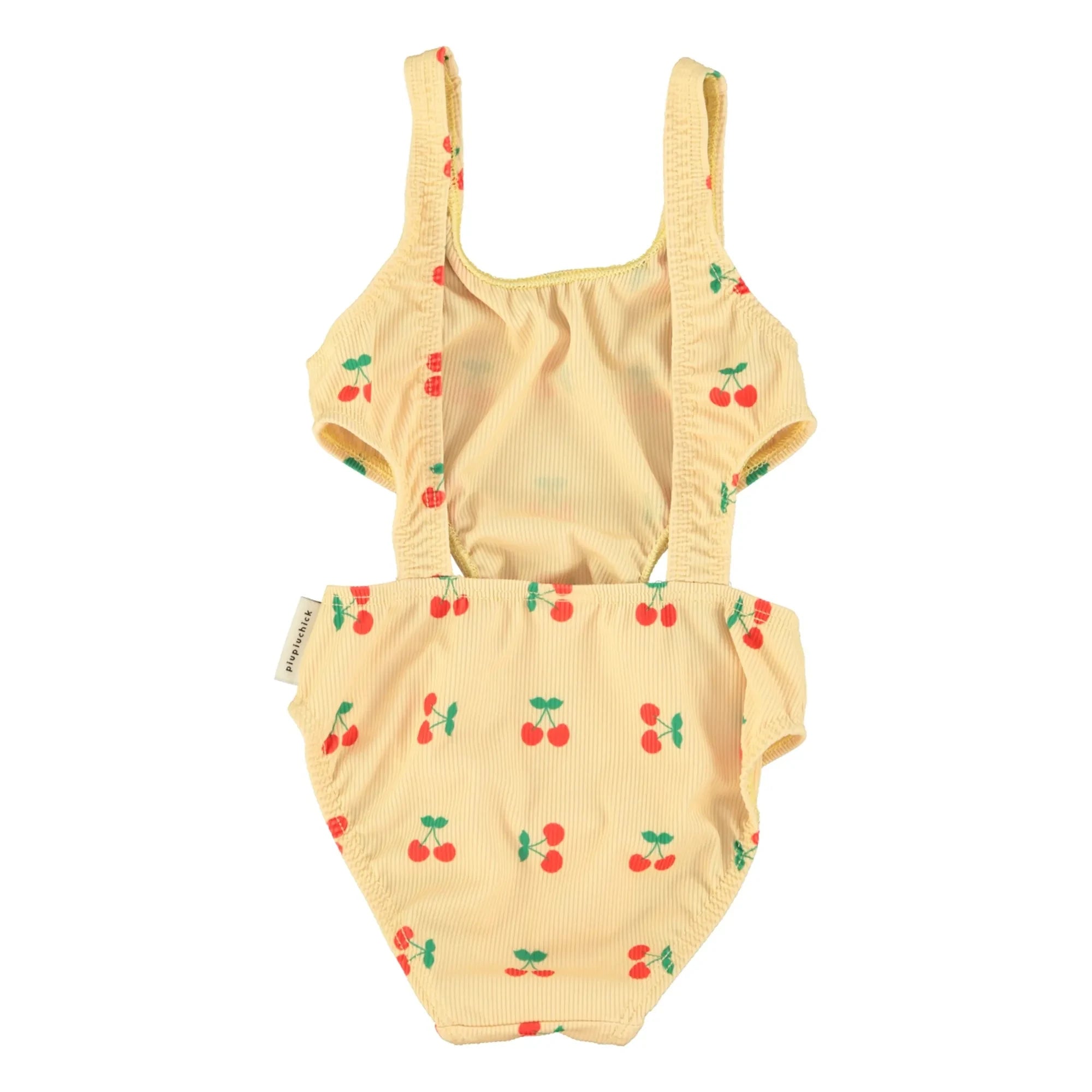 Piupiuchick - Trikini de fibra reciclada acanalado cereza | Amarillo
