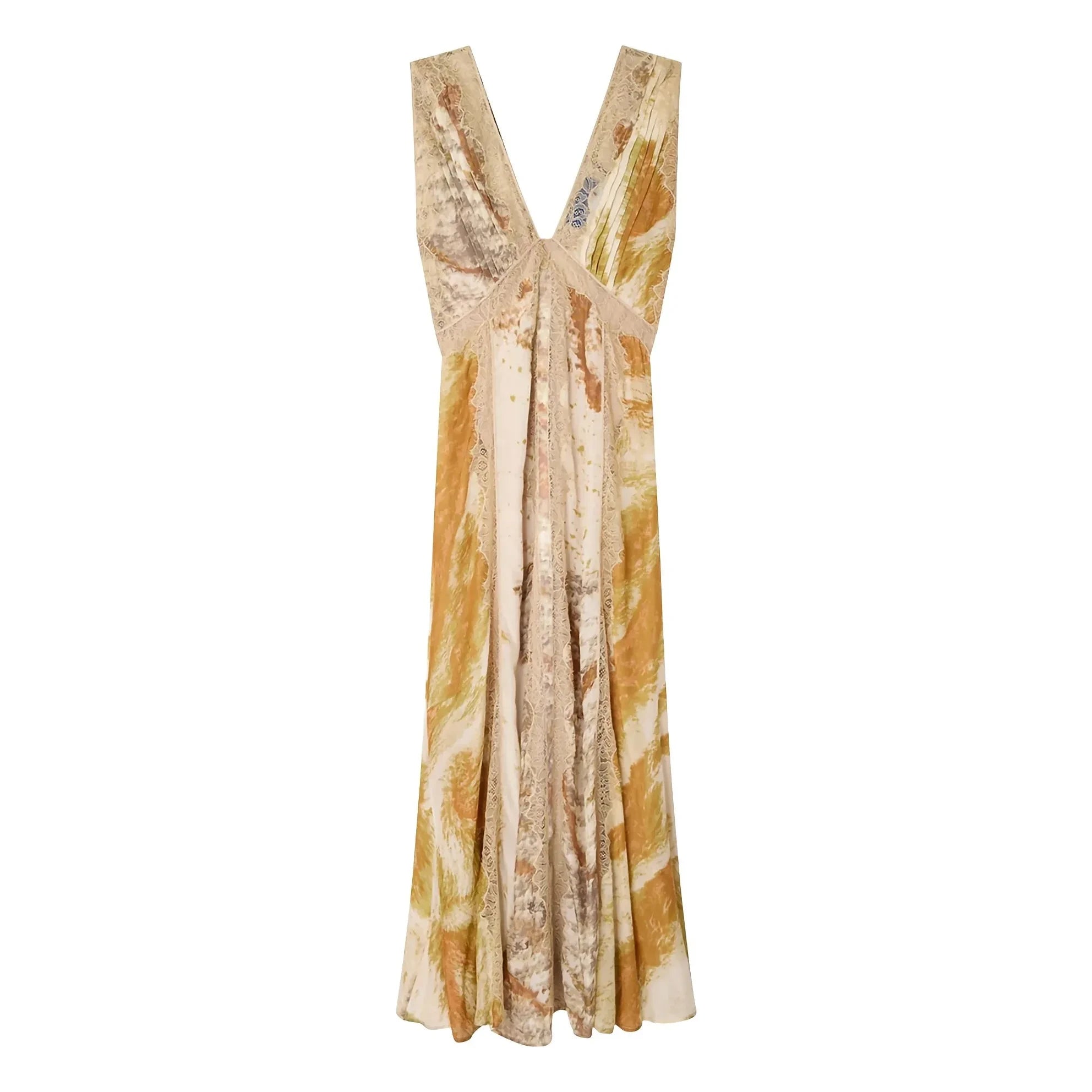 Mes Demoiselles - Vestido Metálico de Seda Samsam | Beige
