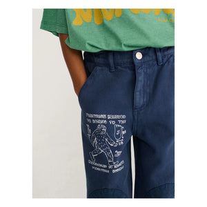 Bobo Choses - Pantalón Parche de Algodón Orgánico | Azul