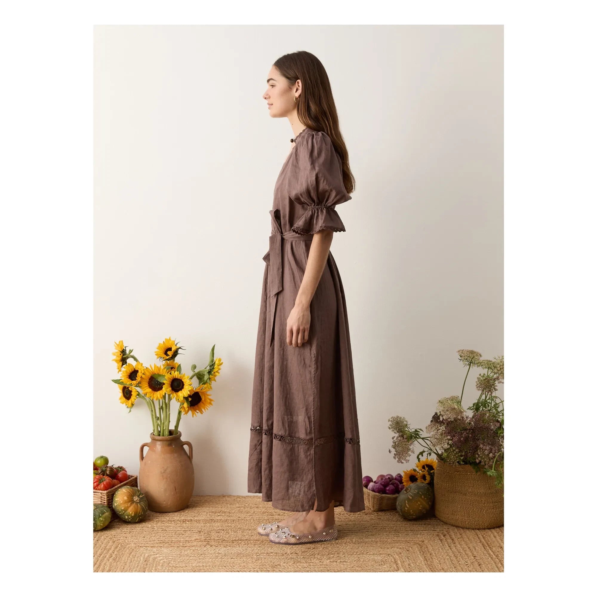 Boteh - Vestido de lino Myra | Mocha