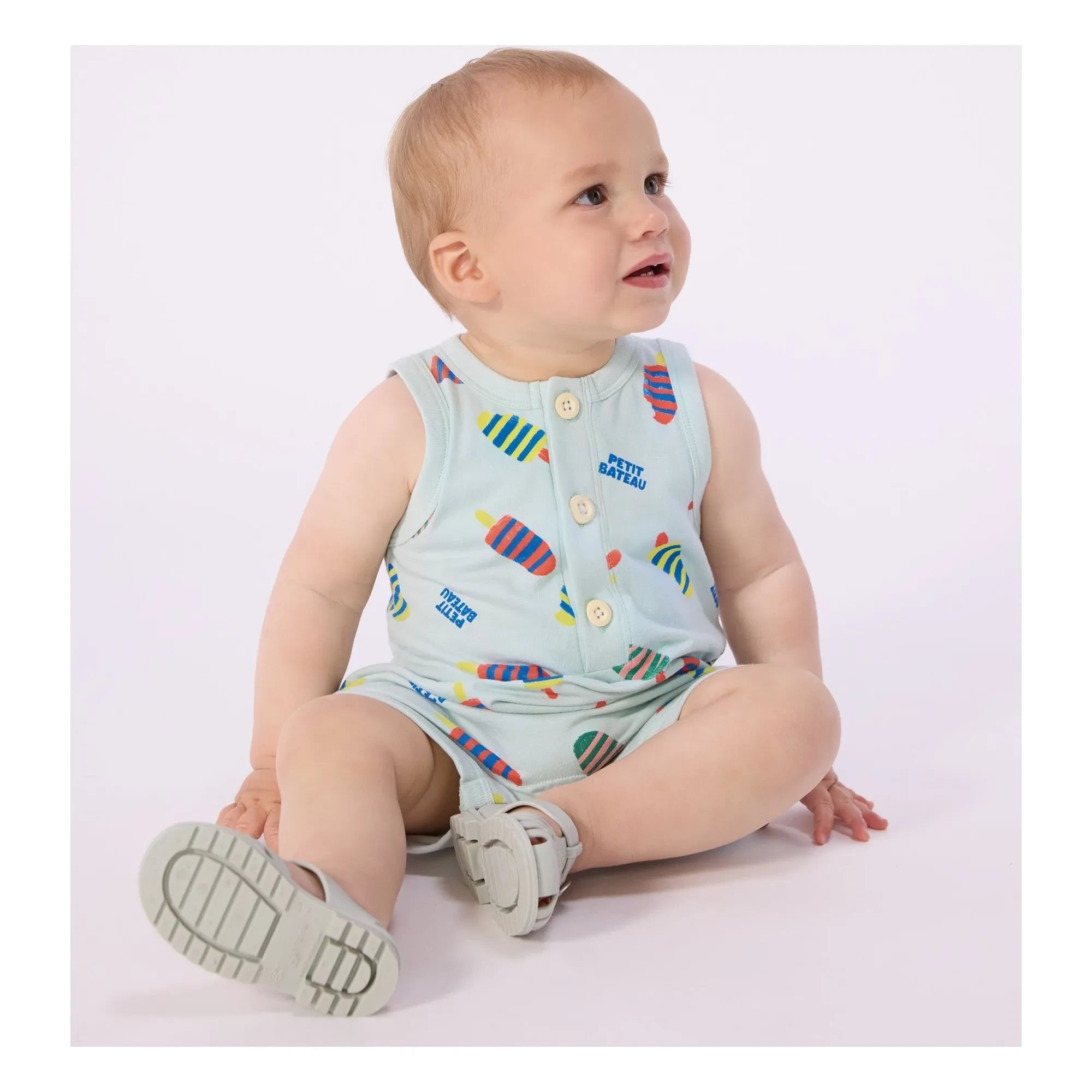 Petit Bateau - Peto corto helados | Turquesa