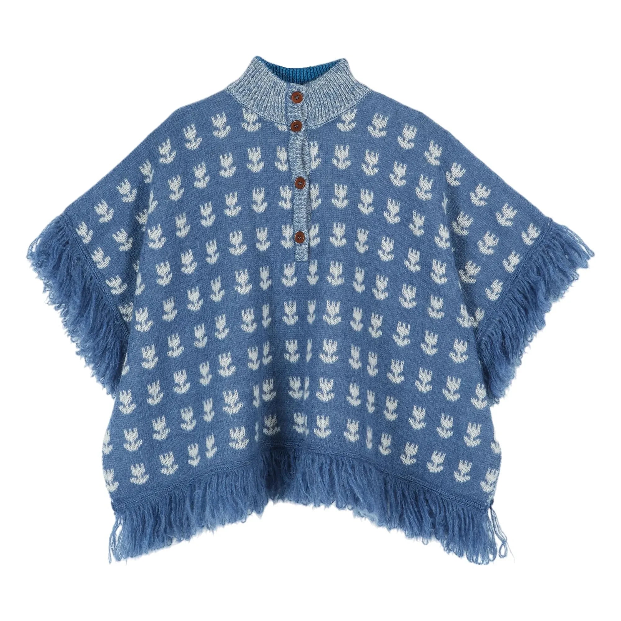 Emile et Ida - Poncho de lana Lale | Azul