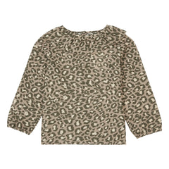 Tocoto Vintage - Leopar Desenli Fırfırlı Yaka Bluz | Kahverengi