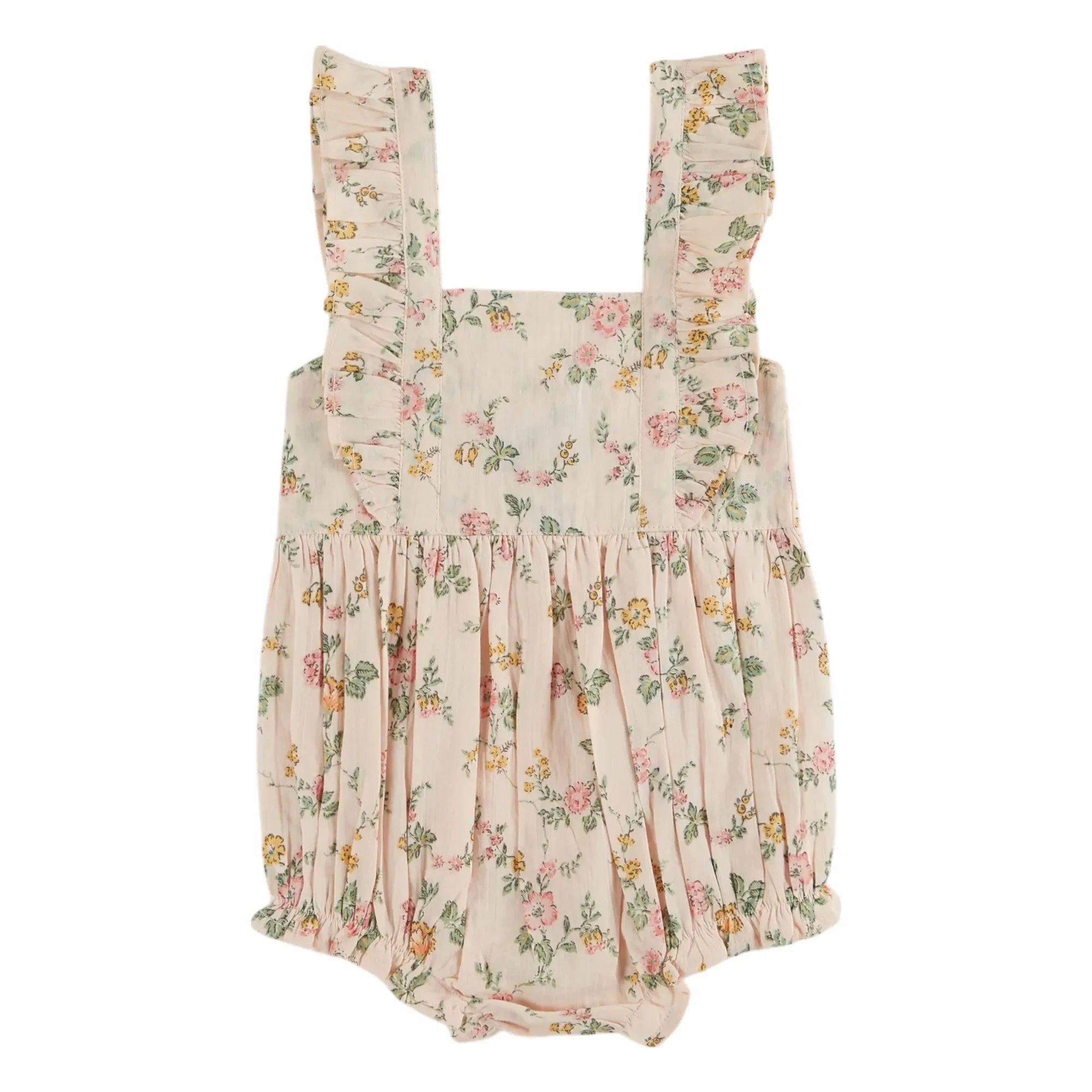 Emile et Ida - Pelele de algodón orgánico con estampado floral | Rosa claro