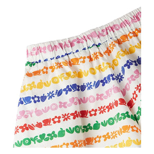 Fabula - Pantalones cortos de jardín a rayas | Blanco