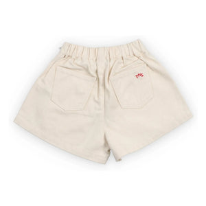 the new society - BCI Algodón Malva Flores Bordadas Short | Crudo