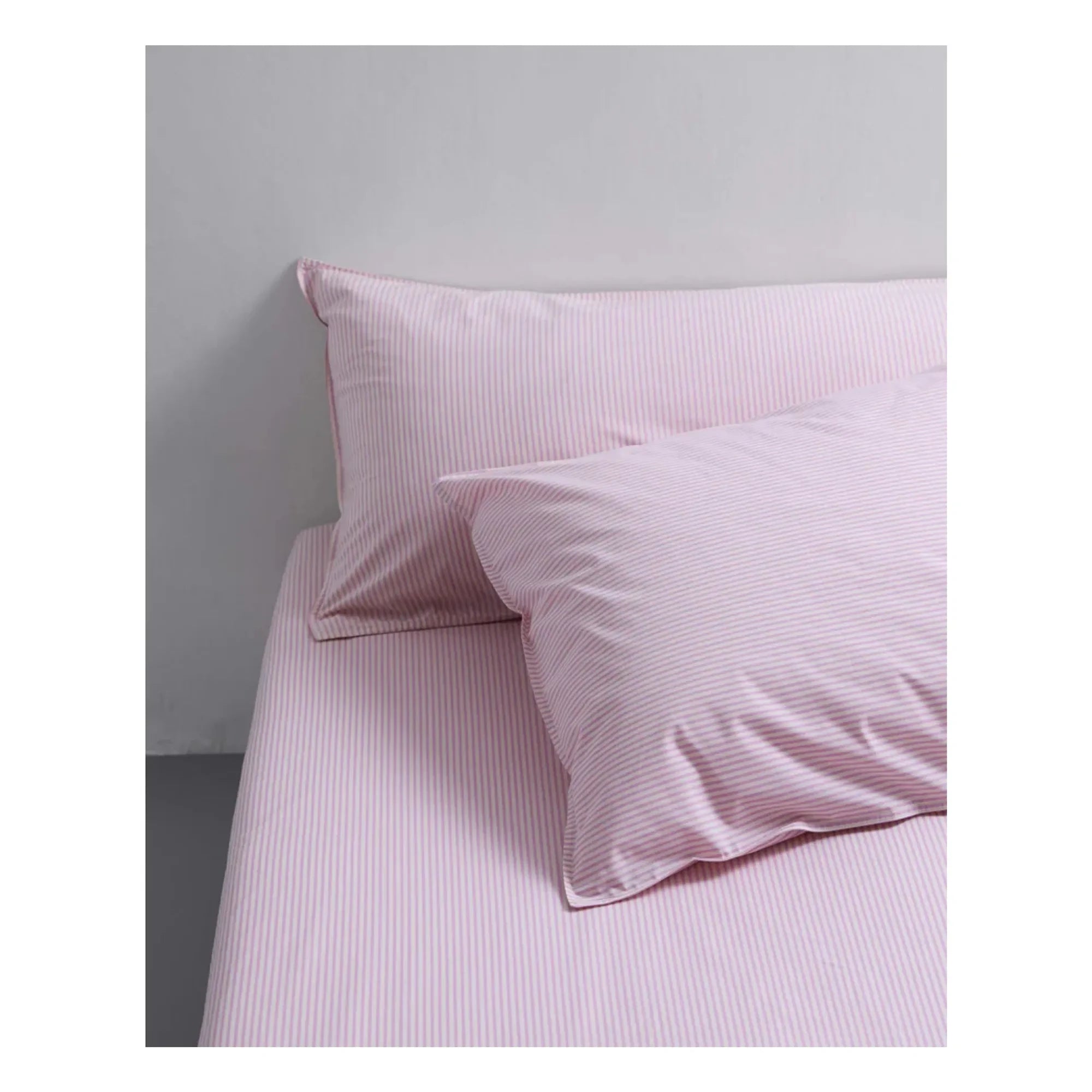 Suite 702 - Funda de almohada de algodón a rayas | Rosa