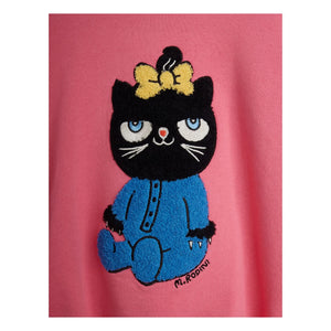 Mini Rodini - Sudadera Gato Algodón Orgánico | Rosa