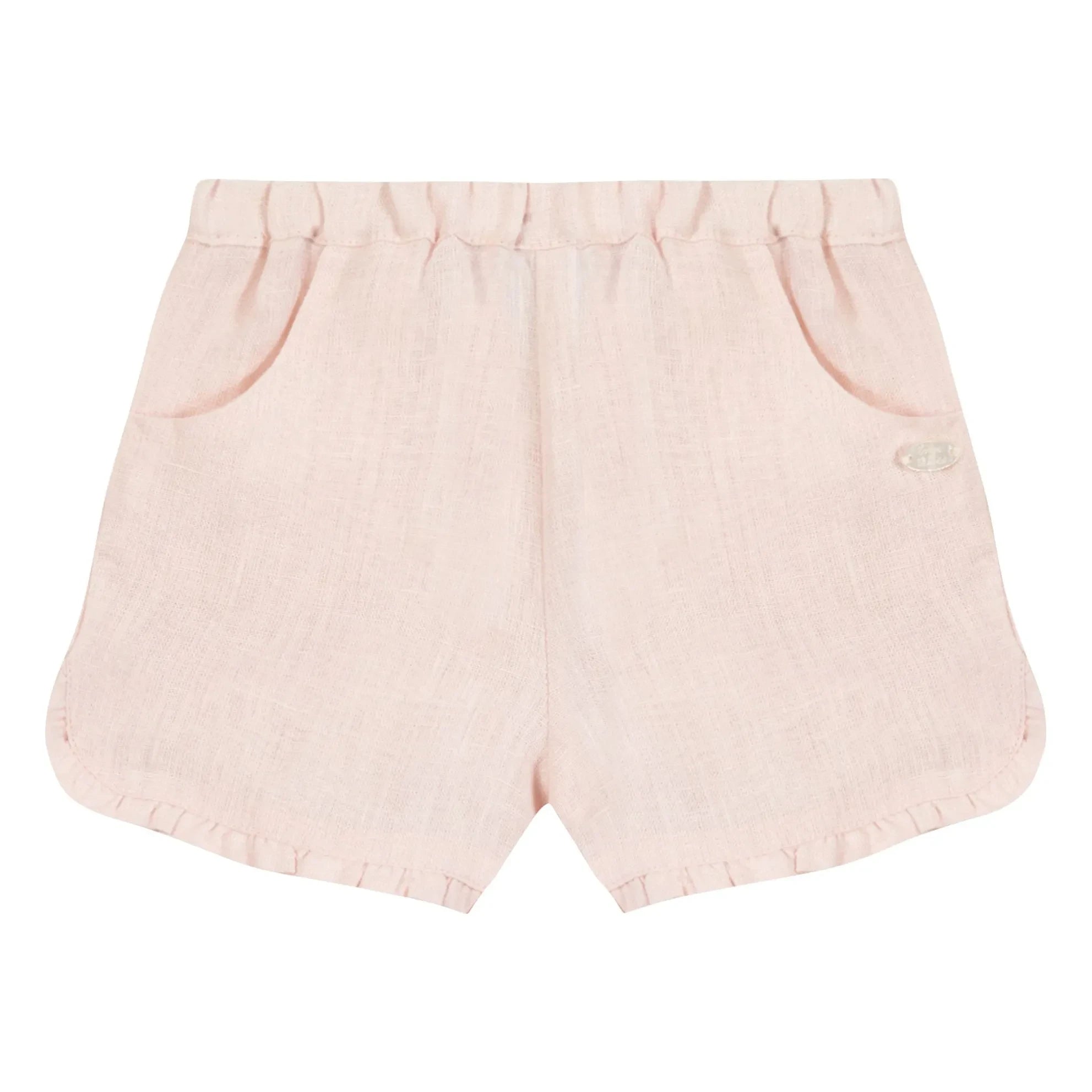 Tartine et Chocolat - Pantalones Cortos Fruncidos Rosa Claro