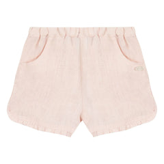 Tartine et Chocolat - Pantalones Cortos Fruncidos Rosa Claro