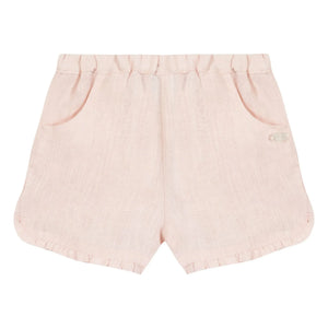 Tartine et Chocolat - Pantalones Cortos Fruncidos Rosa Claro