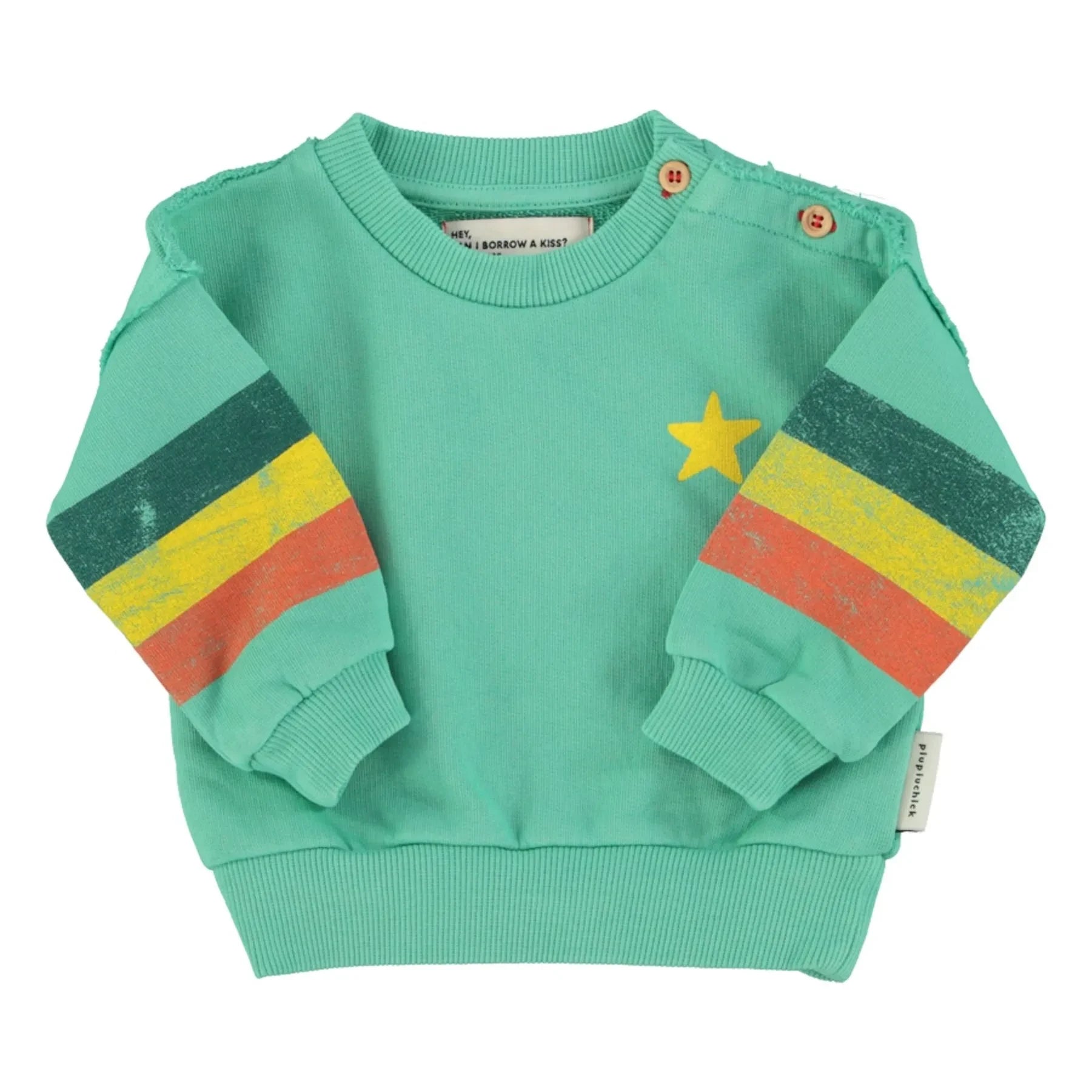 Piupiuchick - Sudadera a rayas de algodón orgánico | Verde