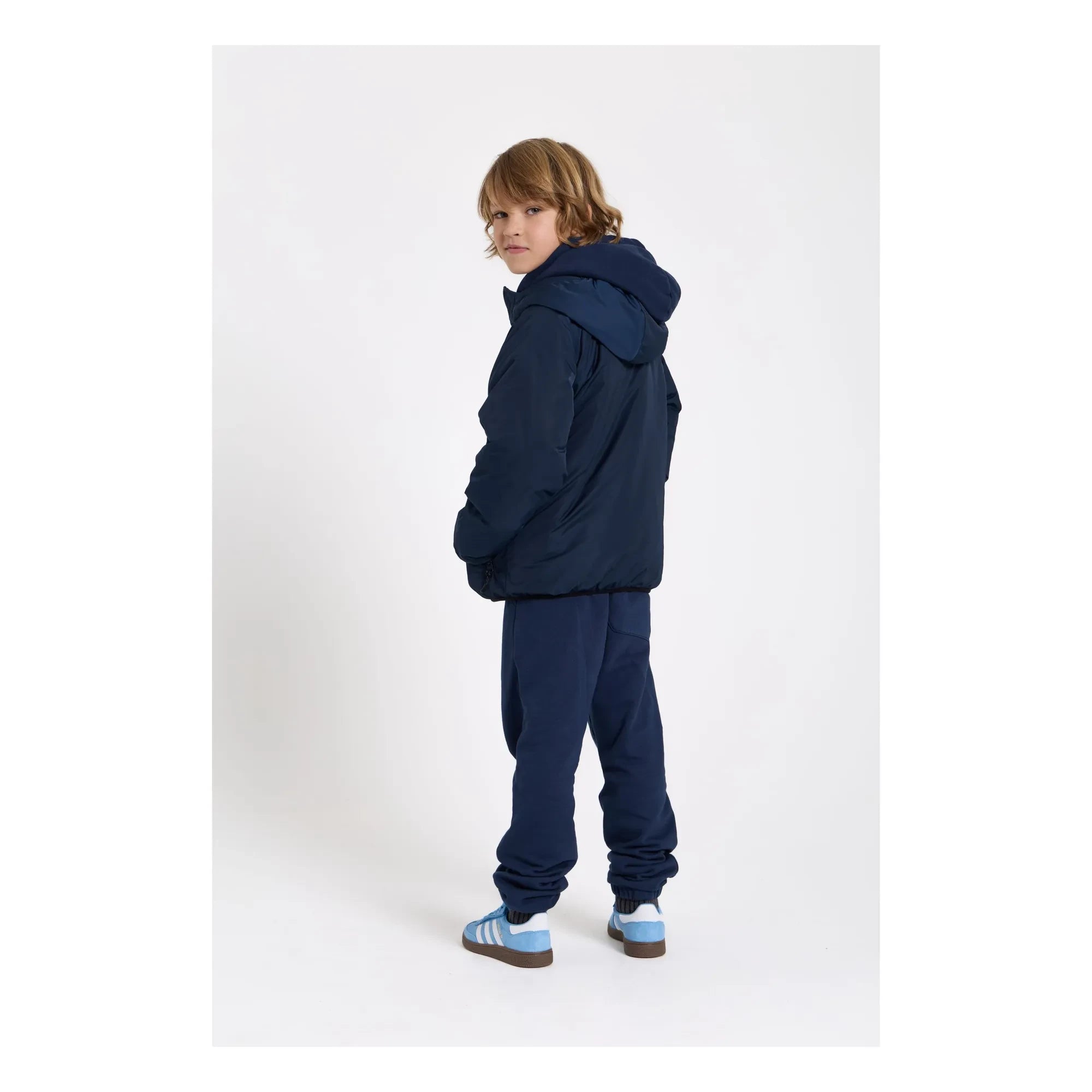 Smallable Kid - Pantalón de chándal de algodón orgánico lavado azul
