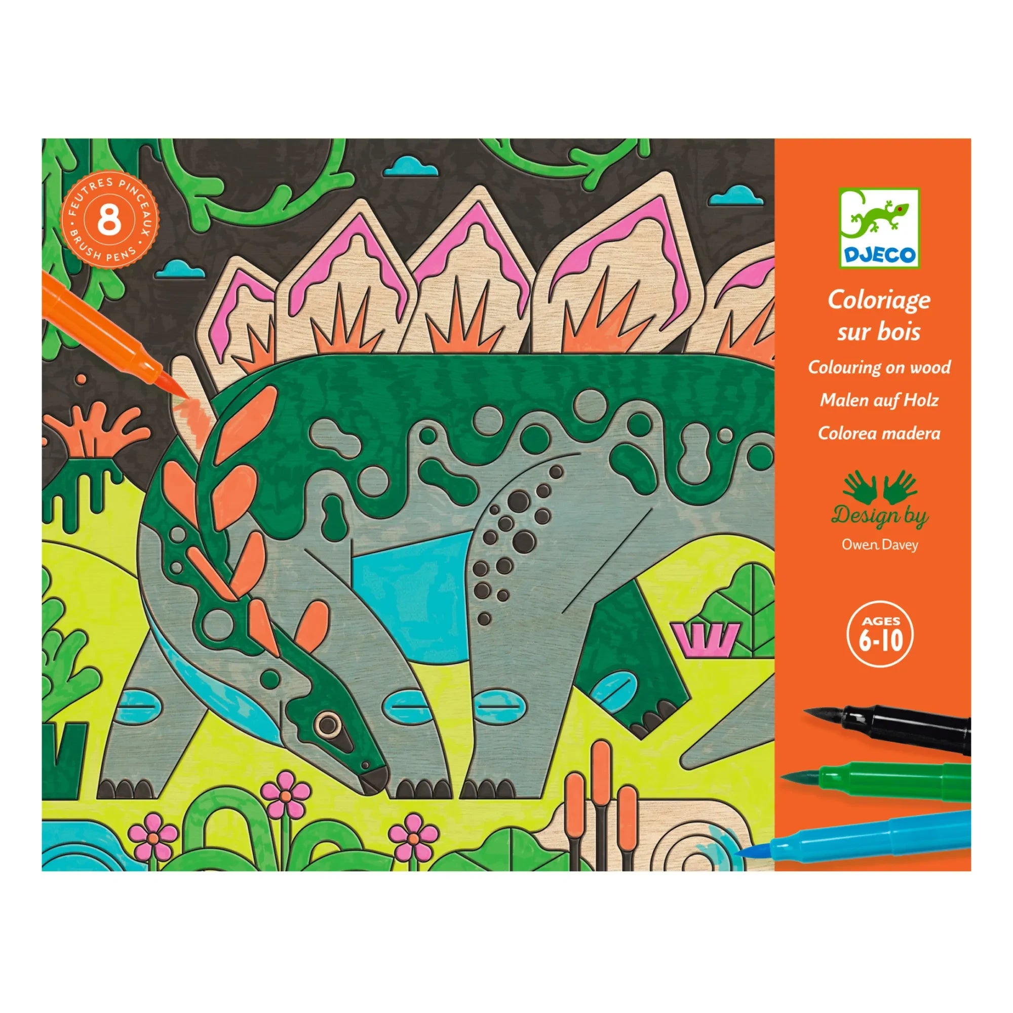 Djeco - Libro para colorear el mundo de los dinosaurios