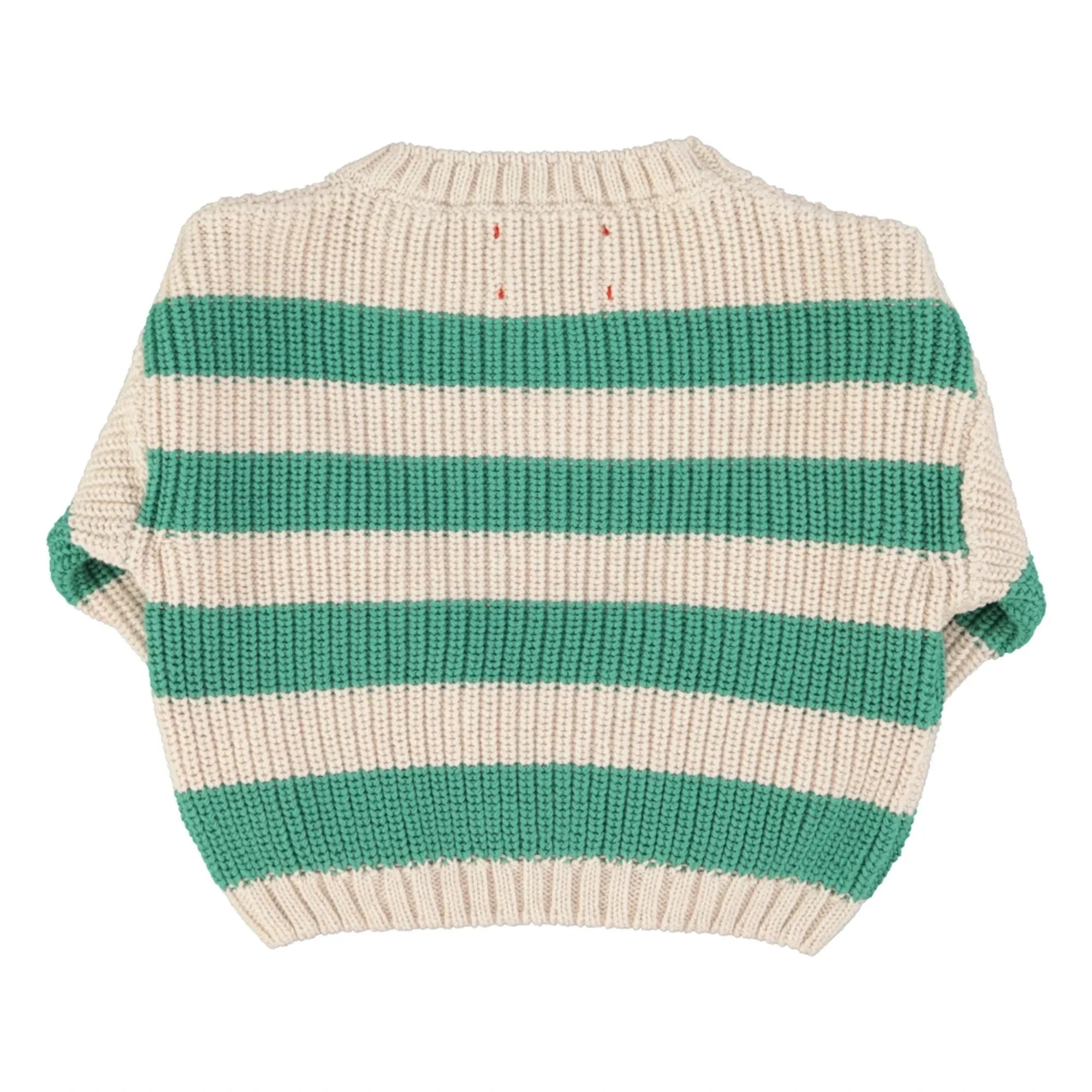 Piupiuchick - Jersey de algodón orgánico a rayas | Verde