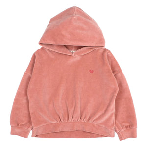 Búho - Kadife Kalp Kapüşonlu Sweatshirt | Pembe
