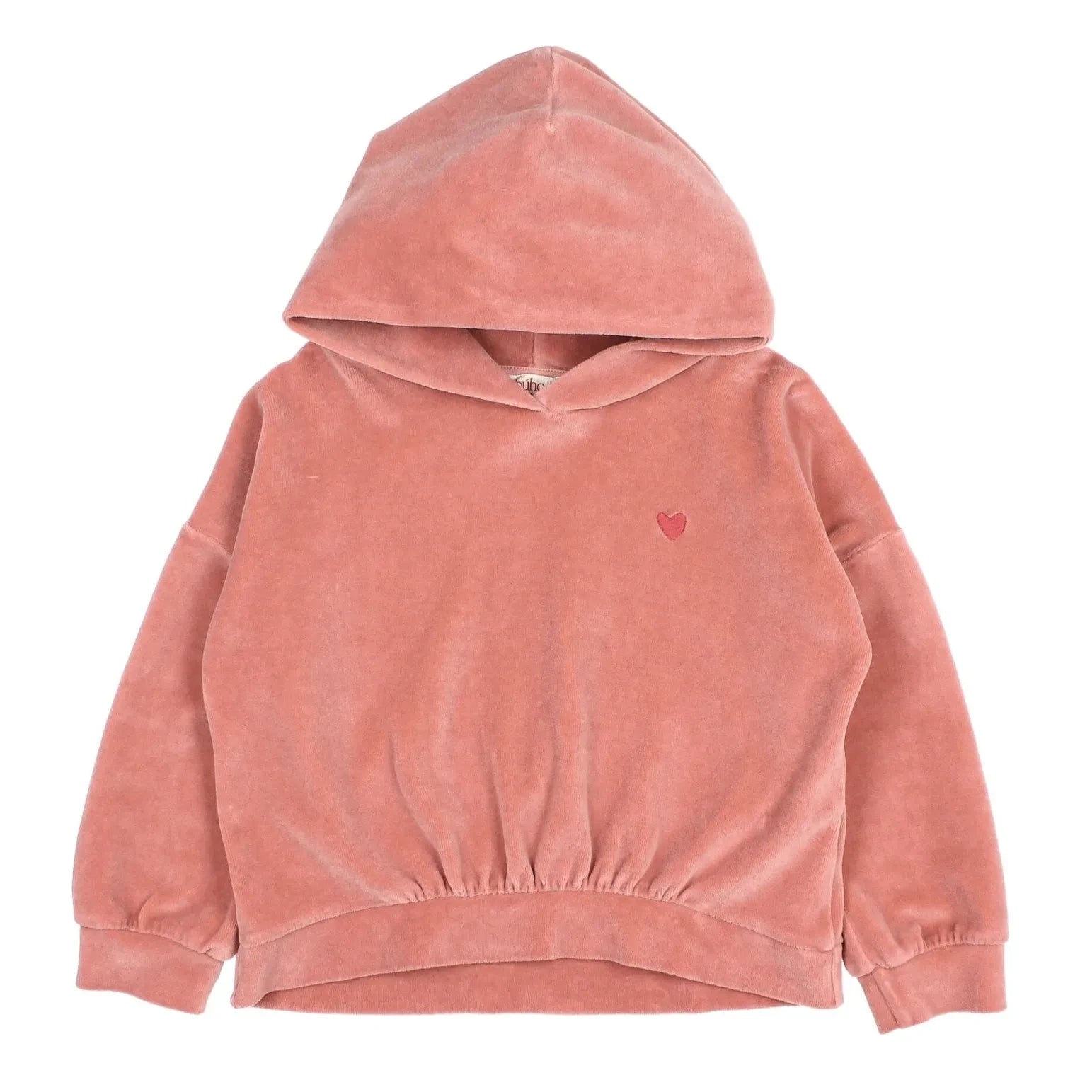 Búho - Kadife Kalp Kapüşonlu Sweatshirt | Pembe