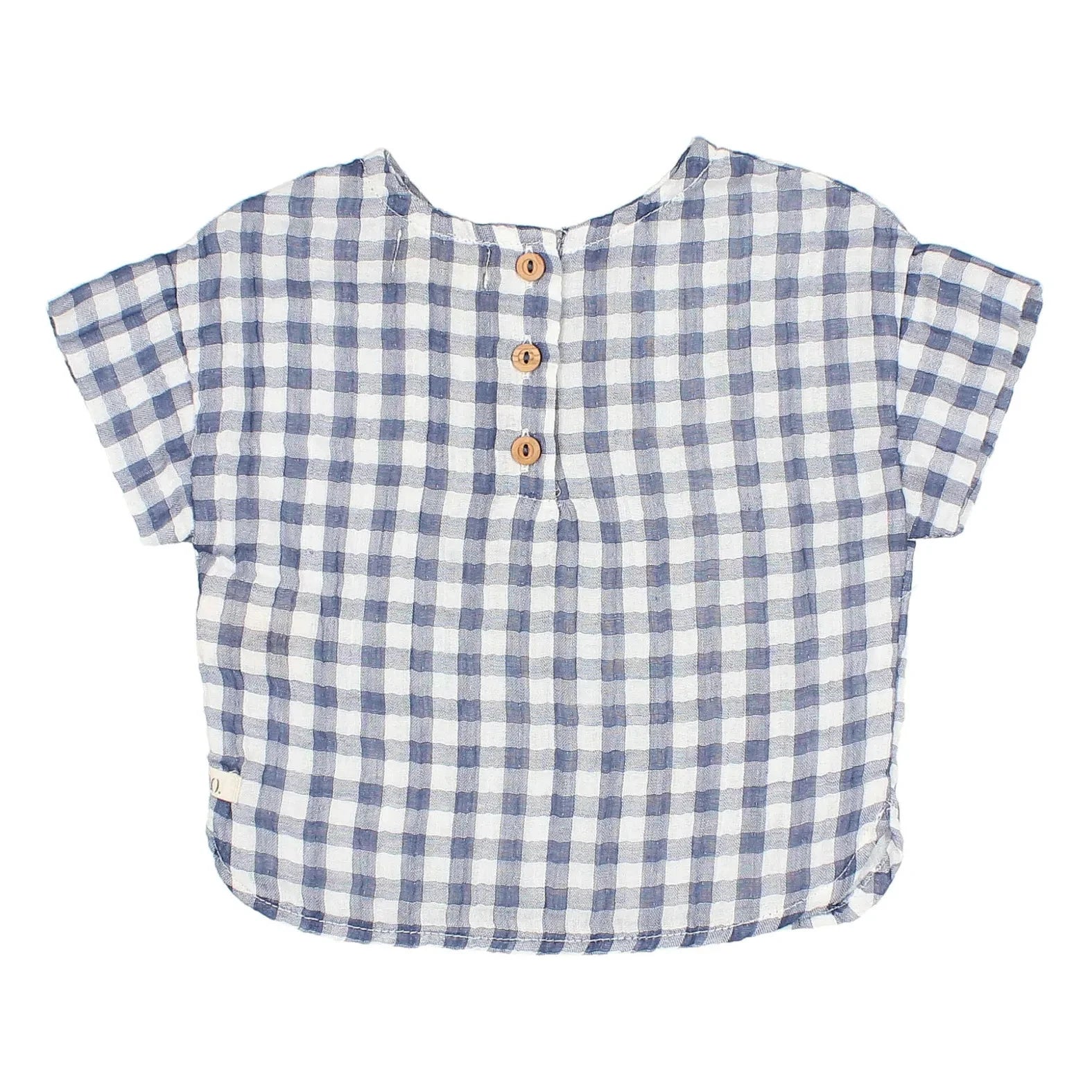 Búho - Blusa de Vichy con Bolsillo | Azul