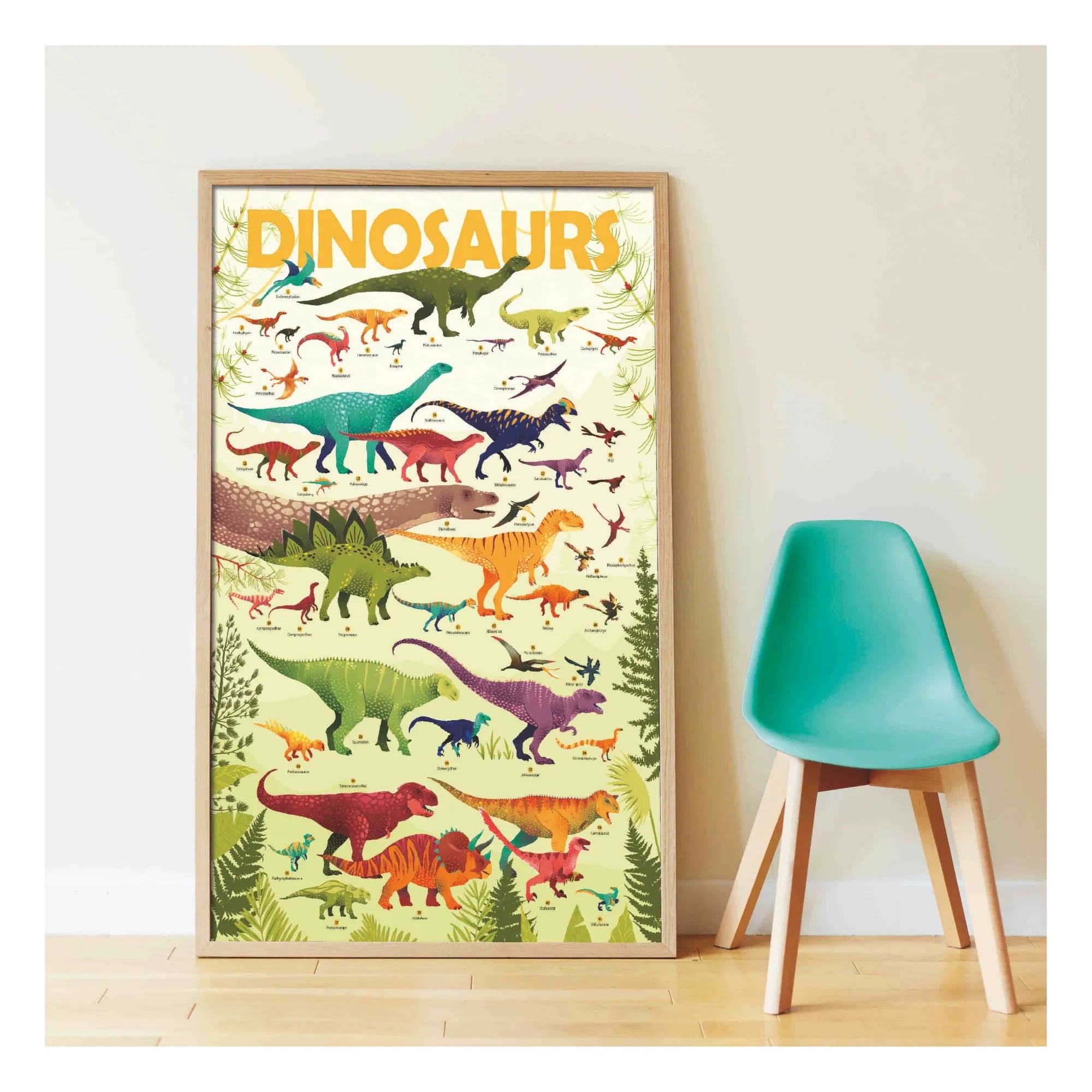 Poppik - Póster de pegatinas de dinosaurios