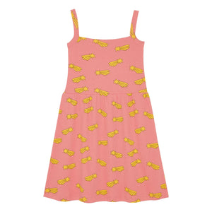 The Campamento - Vestido de algodón orgánico estrellas fugaces | Rosa chicle