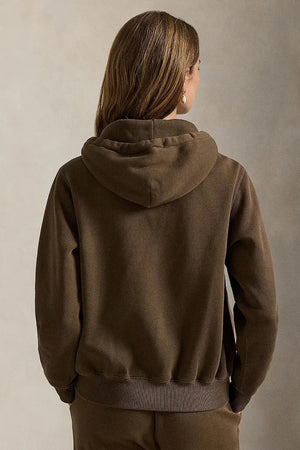 Sudadera con capucha y cremallera de algodón para mujer Polo Ralph Lauren