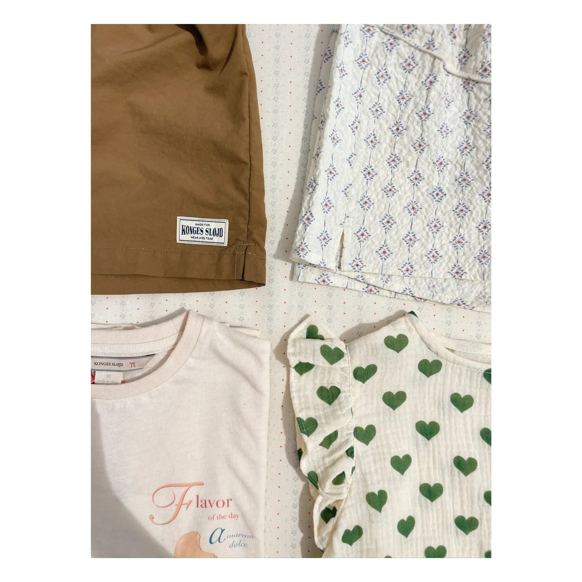 Konges Sløjd - Top de algodón orgánico Coco Hearts | Crudo