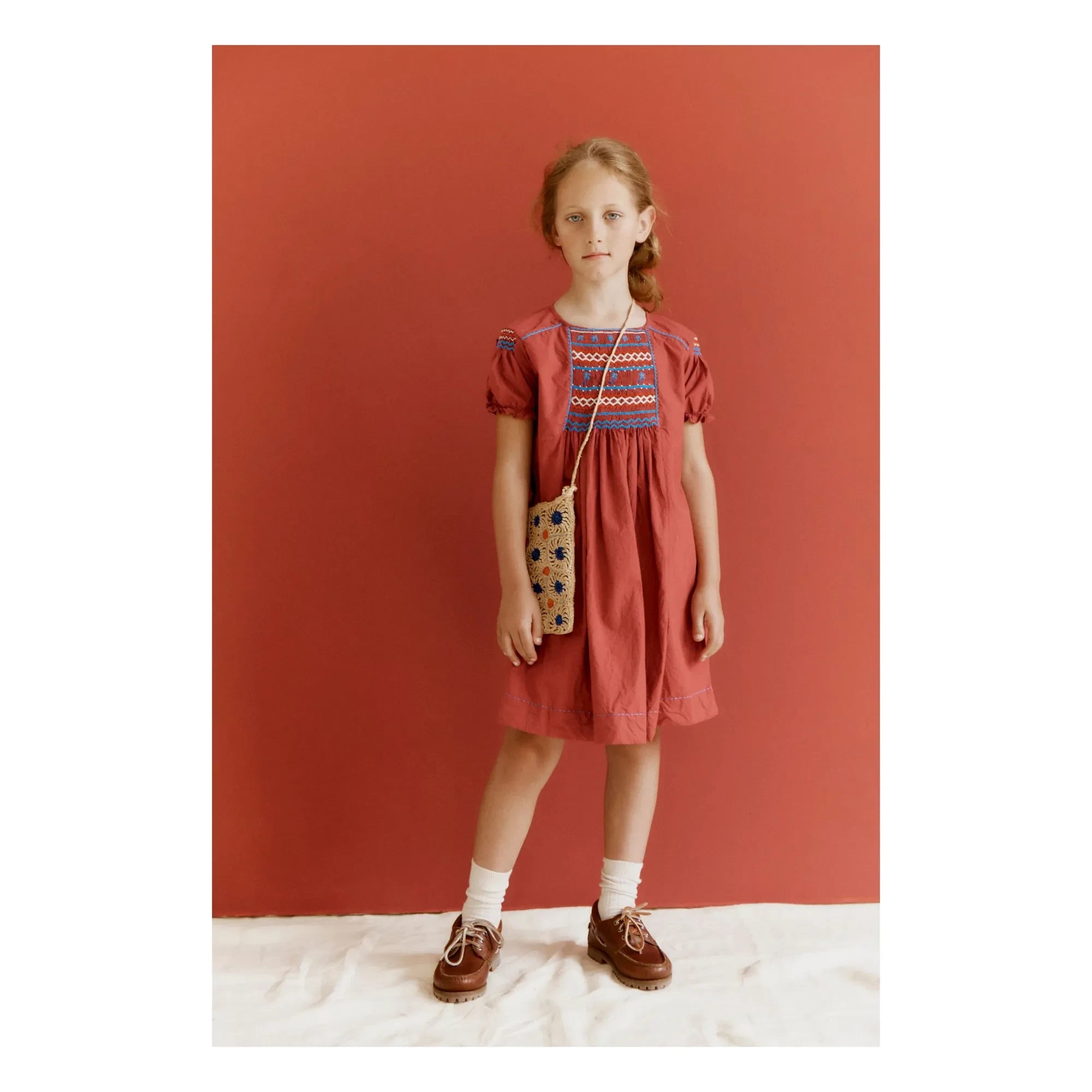 Caramel - Vestido fruncido de moringa | Rojo cereza