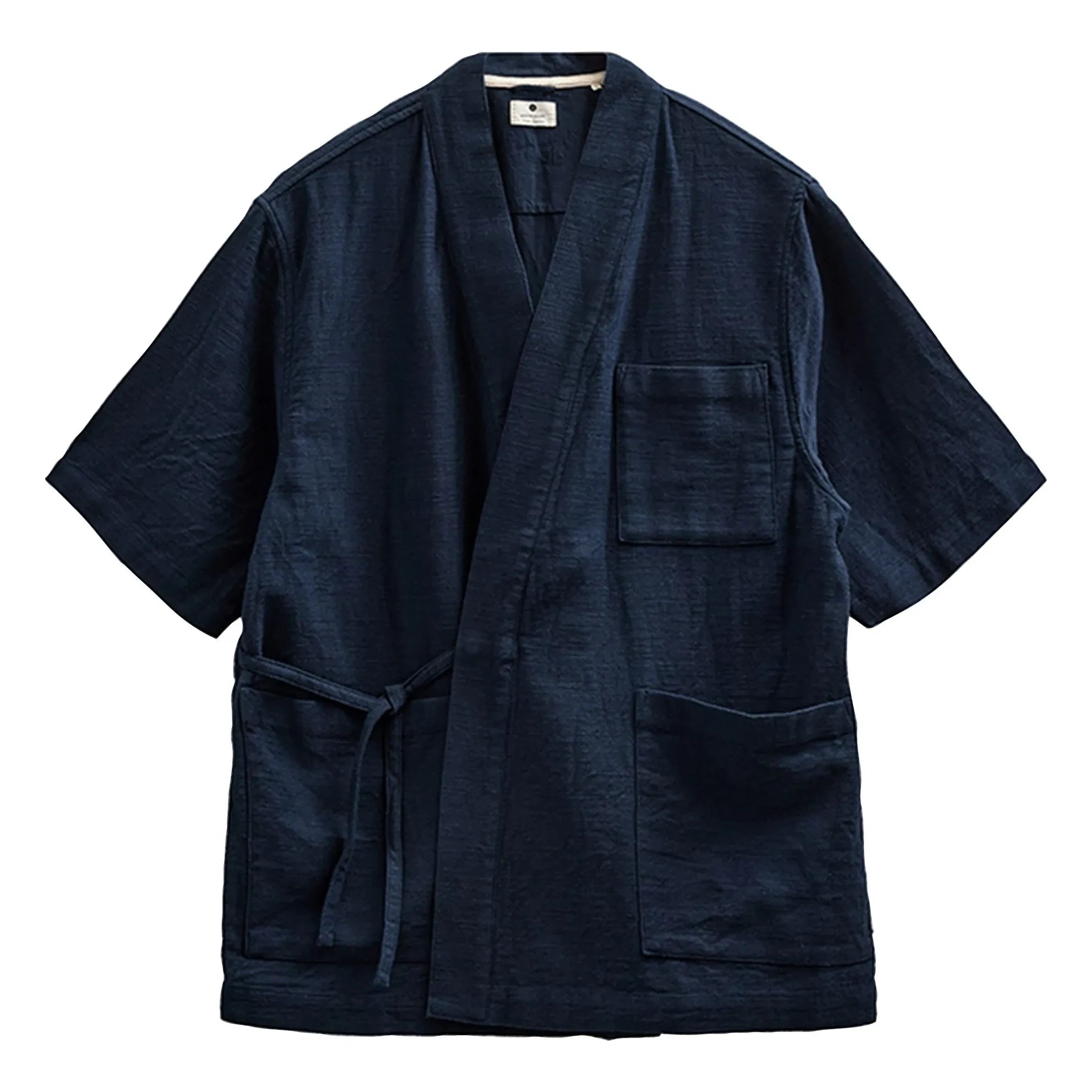 Anerkjendt - Kimono de manga corta Akjesper Twill | Azul Oscuro