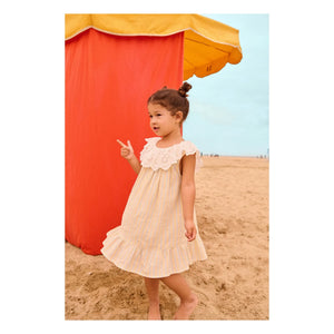 Louise Misha - Vestido de algodón orgánico a rayas Danya | Amarillo