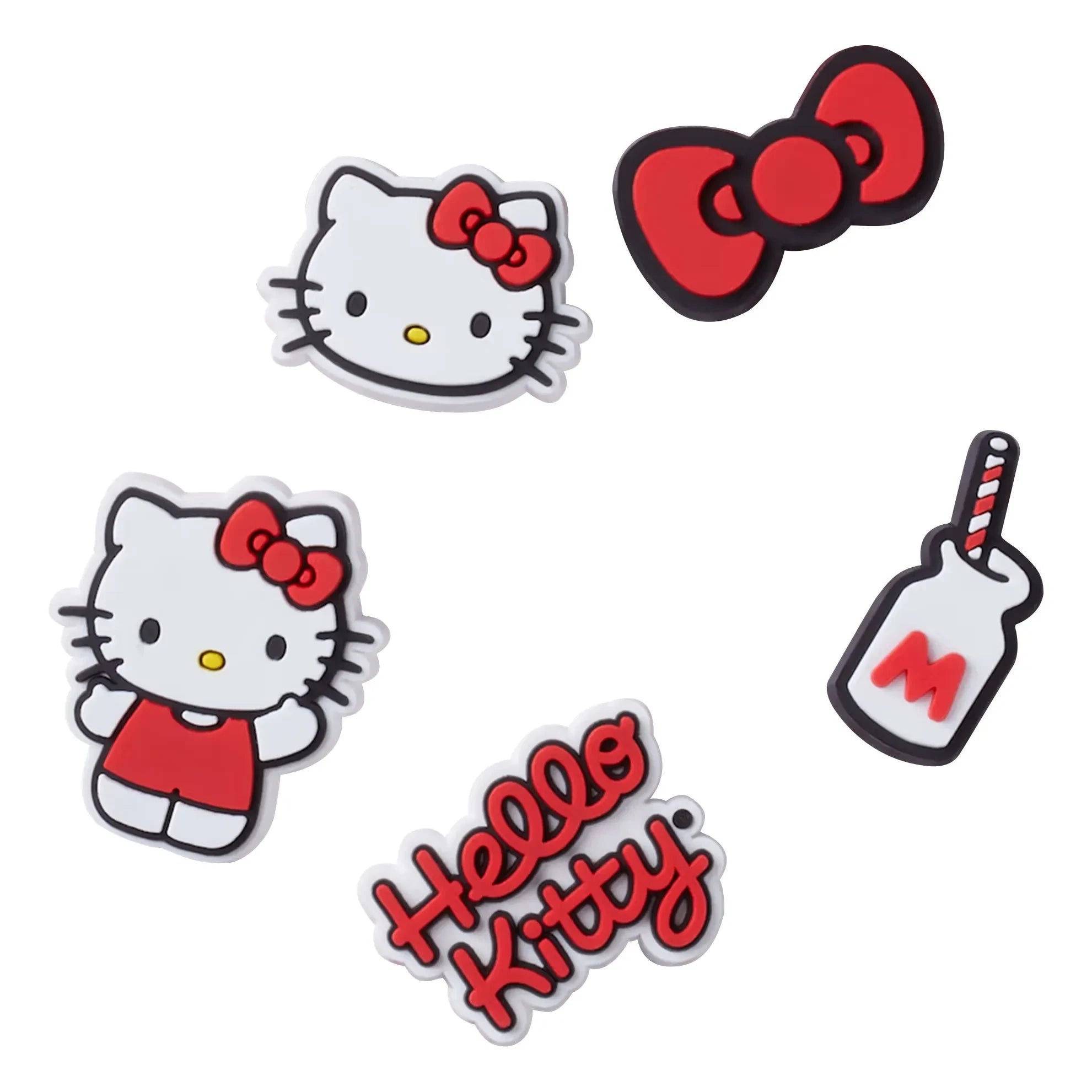 Crocs - Set de 5 Jibbitz de Hello Kitty | Rojo
