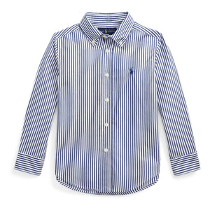 Ralph Lauren - Camisa deportiva a rayas con logo | Azul marino