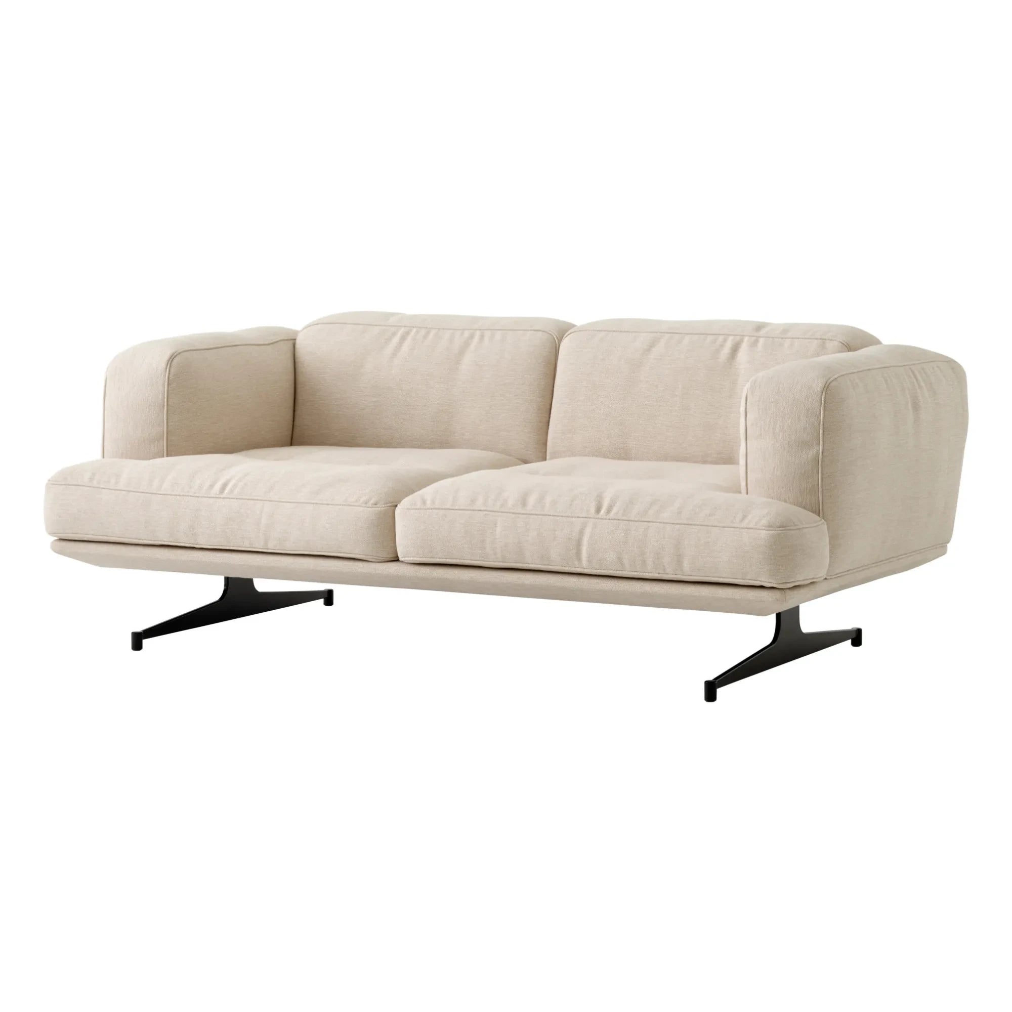 & Tradition - Inland AV22 Sofá de 2 plazas, Base negra | Beige