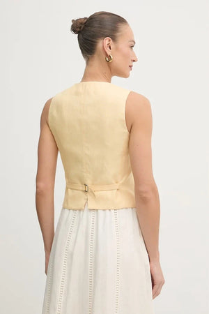 Chaleco de lino de un botón Weekend Max Mara PACE para mujer