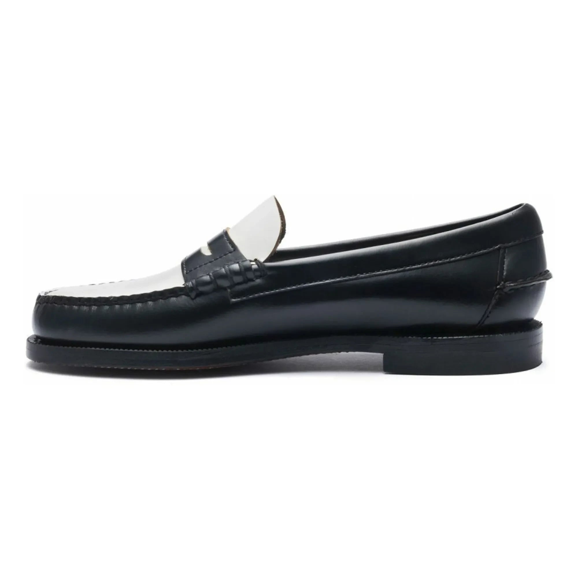 Sebago - Mocasín Clásico Dan Bicolor | Negro/Blanco