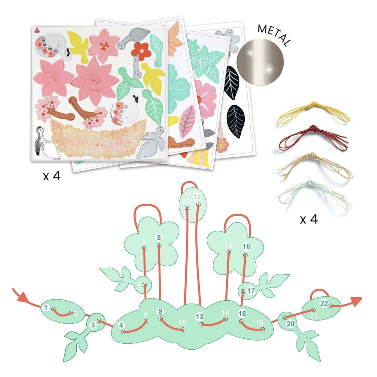 Djeco - Kit DIY - Sets de Joyería de Colores "Gaité"
