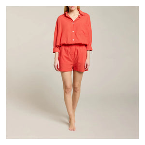 Maison Saint Julien - Short Cap d'Antibes Voile de Coton | Coral