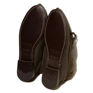 Hereu - Tilla Shearling Babetler | Koyu Kahverengi