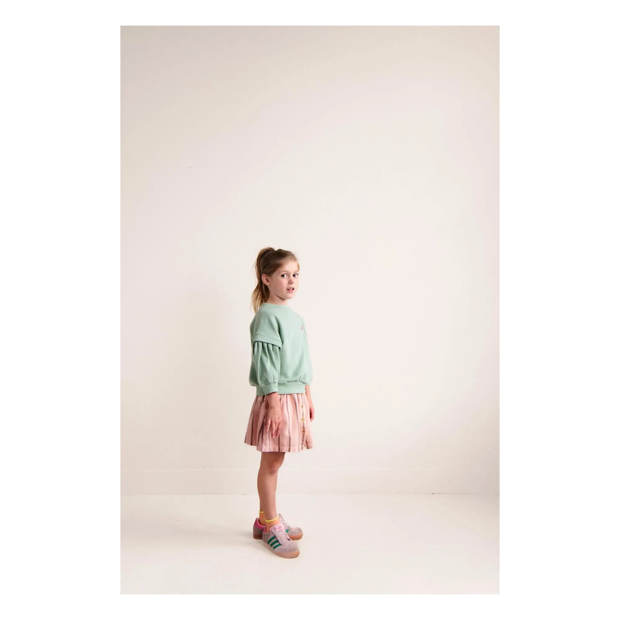 Jenest - Sudadera de algodón orgánico Balloon Etoile | Verde almendra
