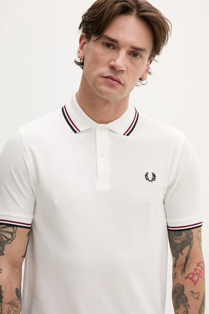 Camiseta de algodón con cuello Twin Tipped de Fred Perry