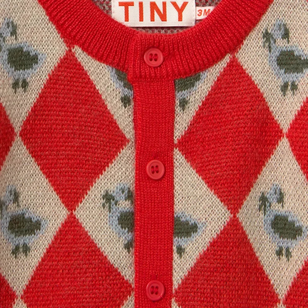 Tinycottons - Argyle Yün Hırka | Kırmızı