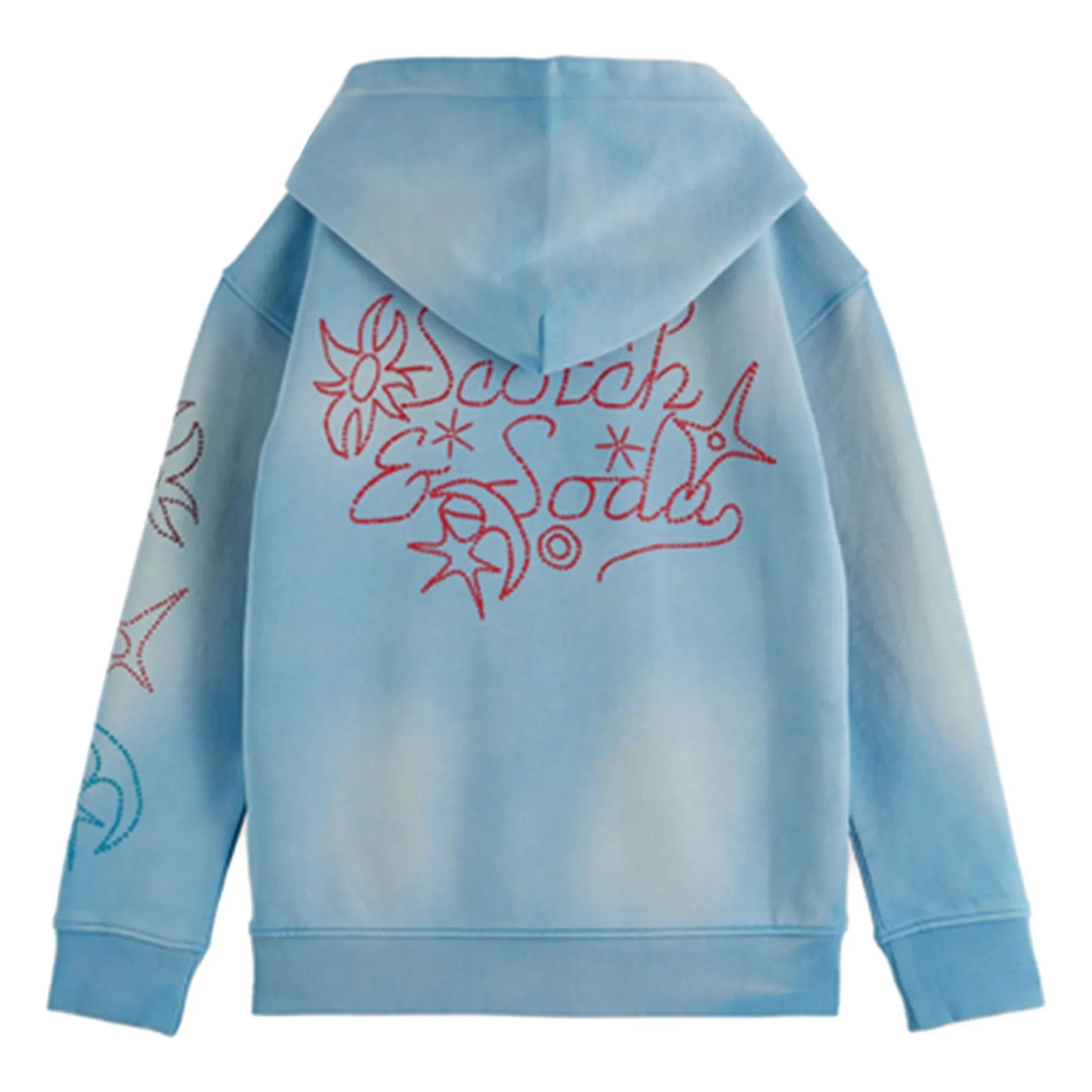 Scotch & Soda - Sudadera con capucha lavada de algodón orgánico | Azul claro
