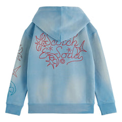 Scotch & Soda - Sudadera con capucha lavada de algodón orgánico | Azul claro
