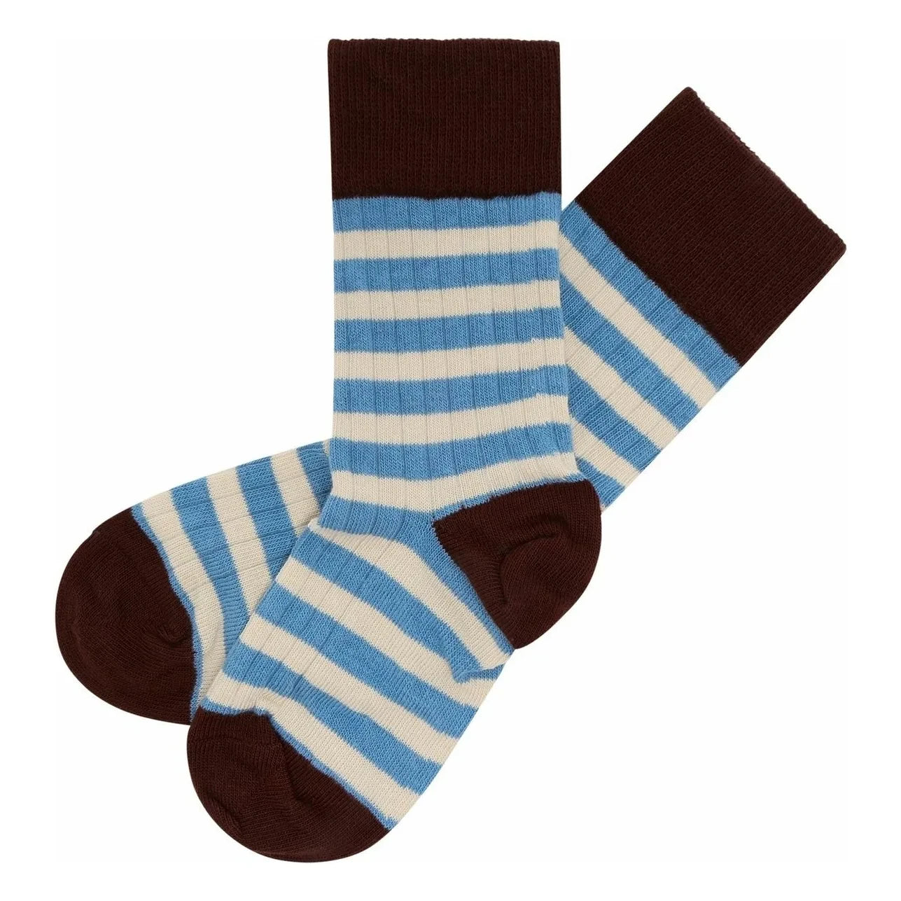 FUB - Set de 2 pares de calcetines clásicos a rayas | Azul celeste