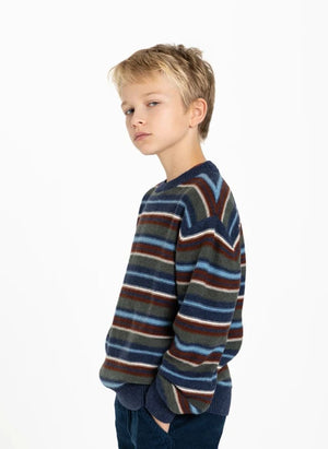 Smallable Kid - Suéter de Lana Rayas Matteo | Azul